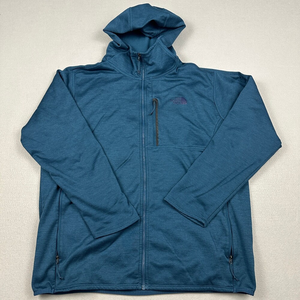 The North Face Jacket Men 2XL Blue Full Zip Canyonlands Hiking Pockets Hood S